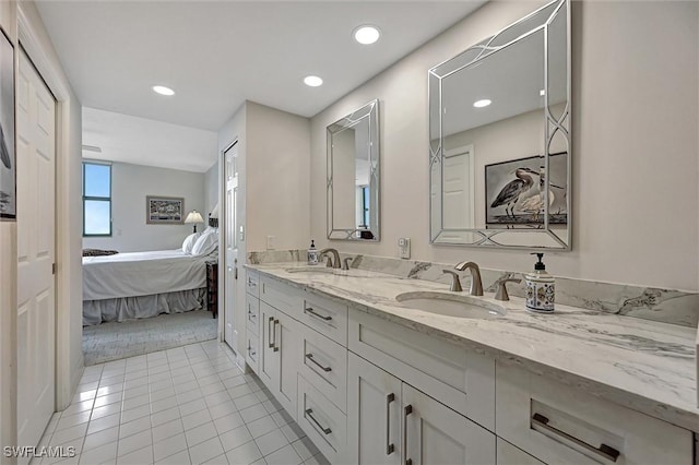 bathroom featuring vanity and tile patterned floors