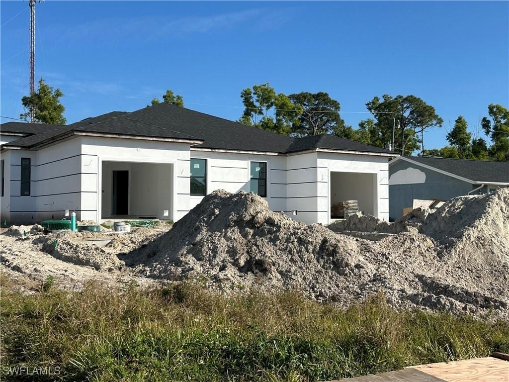 exterior space featuring a garage