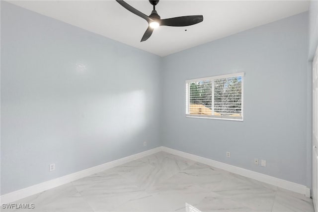 unfurnished room featuring ceiling fan