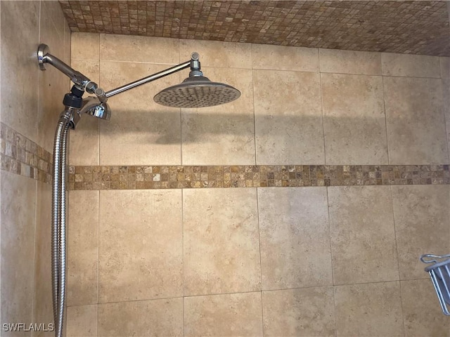 details with tiled shower