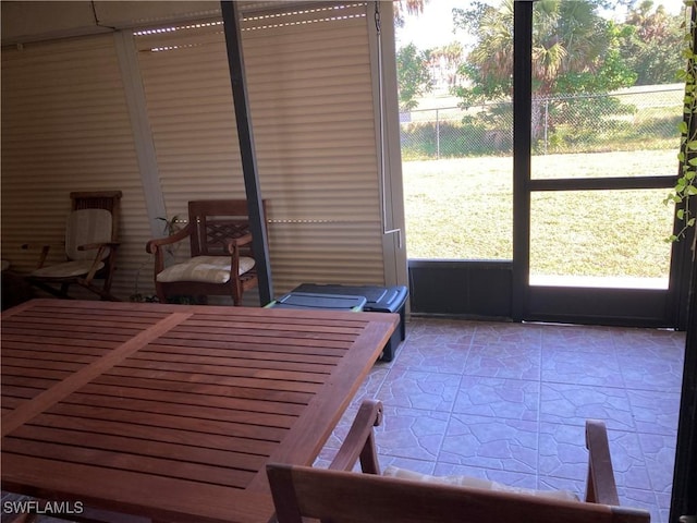 view of unfurnished sunroom