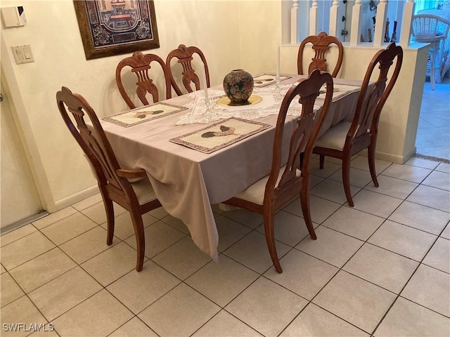 view of tiled dining space