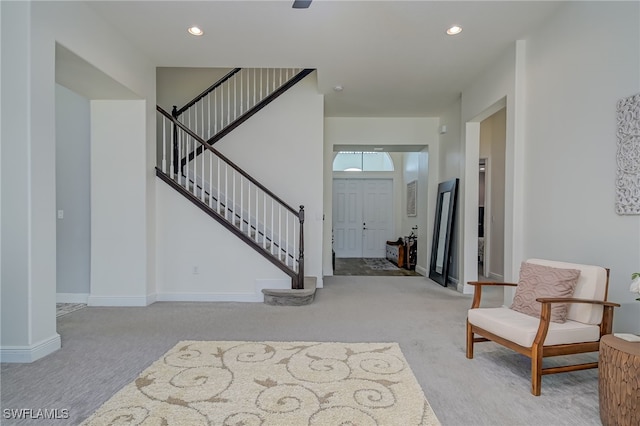 view of carpeted entryway