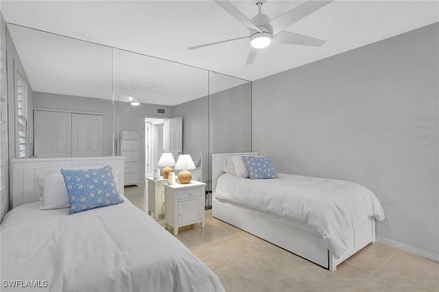 bedroom featuring ceiling fan