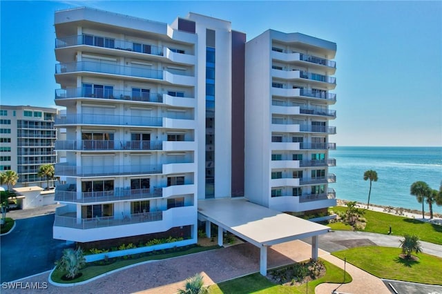 view of property with a water view