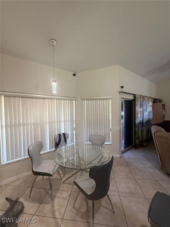 view of tiled dining room