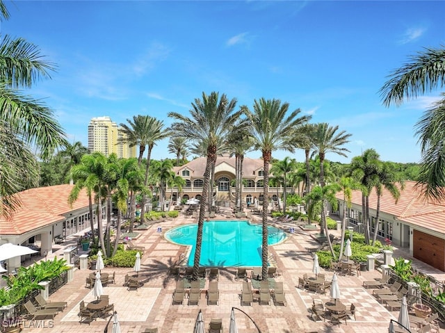 view of pool with a patio area
