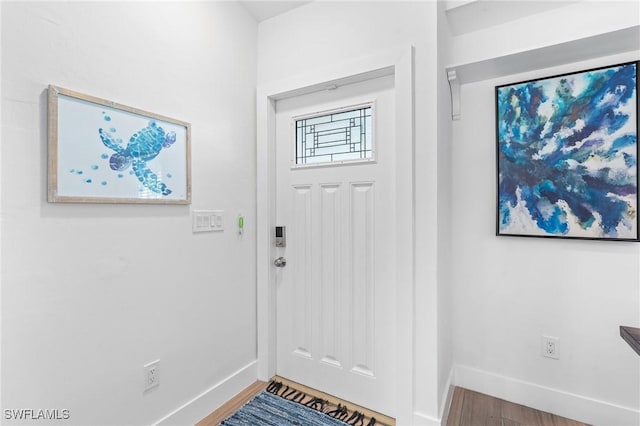 foyer with hardwood / wood-style floors