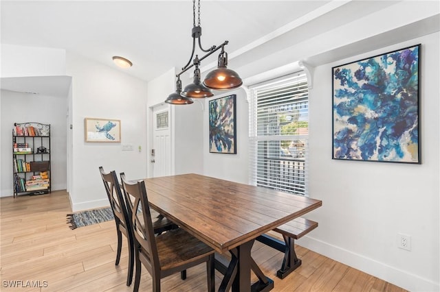 dining room featuring light hardwood / wood-style flooring