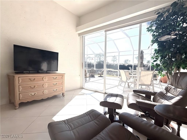 view of tiled living room