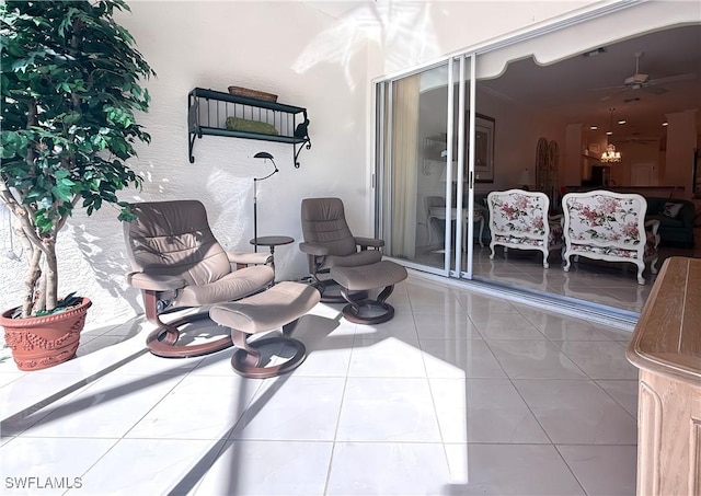 view of patio with ceiling fan