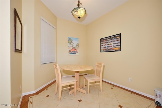 view of tiled dining area