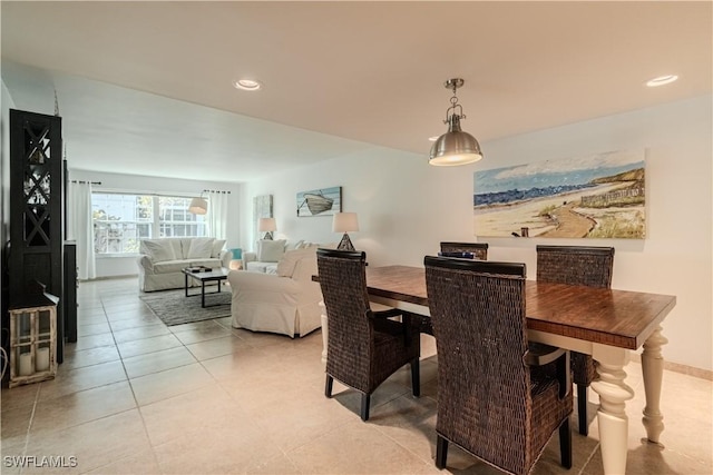 view of tiled dining space