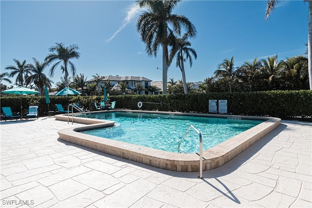 view of pool featuring a patio area