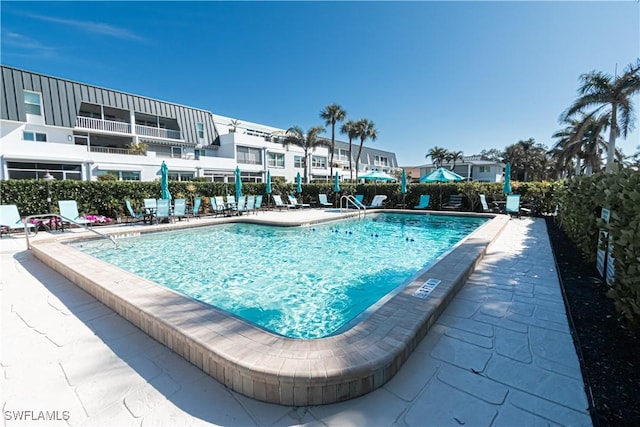 view of pool with a patio