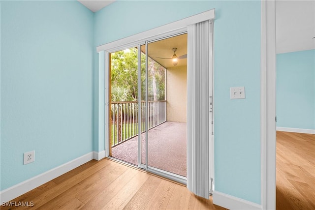 doorway featuring hardwood / wood-style floors