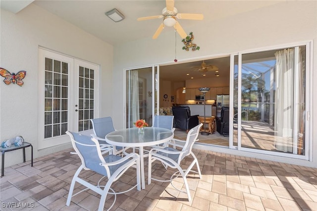 exterior space featuring french doors