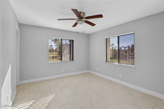 empty room with ceiling fan