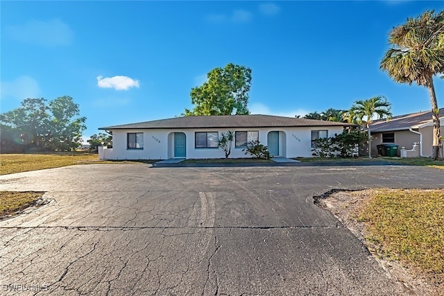 view of single story home