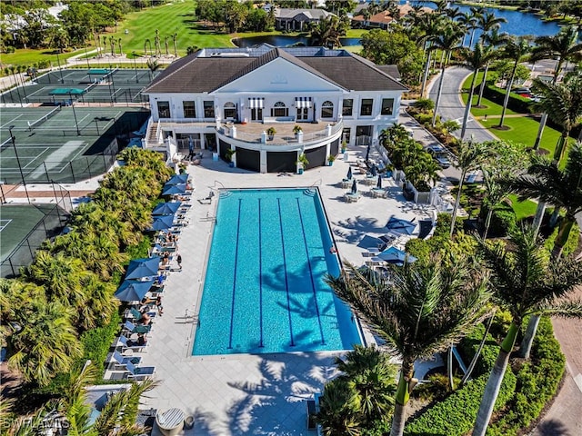 view of pool featuring a patio area