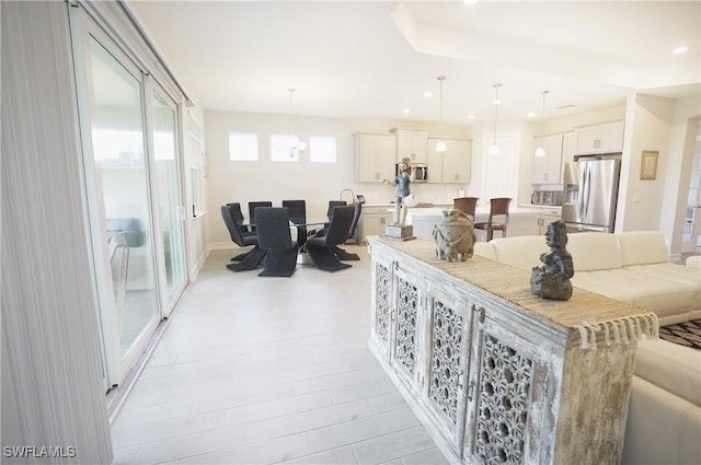 living room featuring light hardwood / wood-style flooring