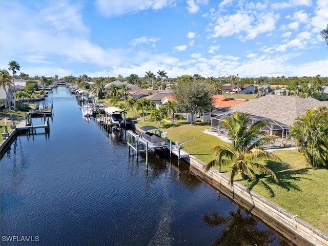 water view featuring a boat dock