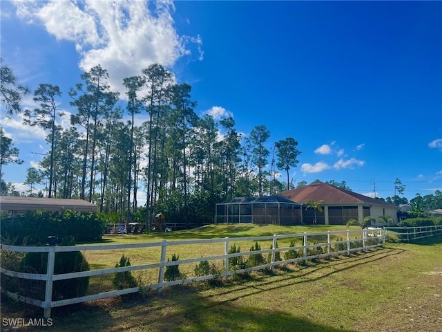 view of yard with fence