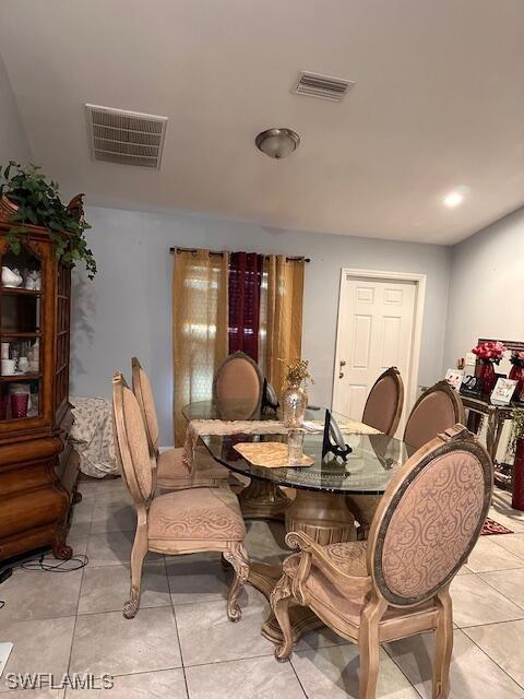 view of tiled dining room