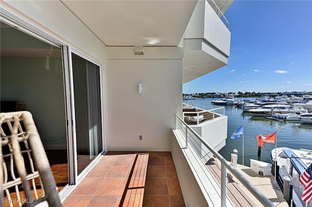 balcony with a water view