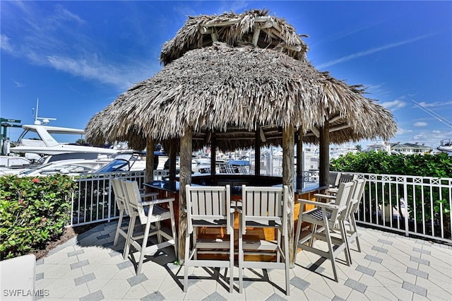 view of patio / terrace with exterior bar