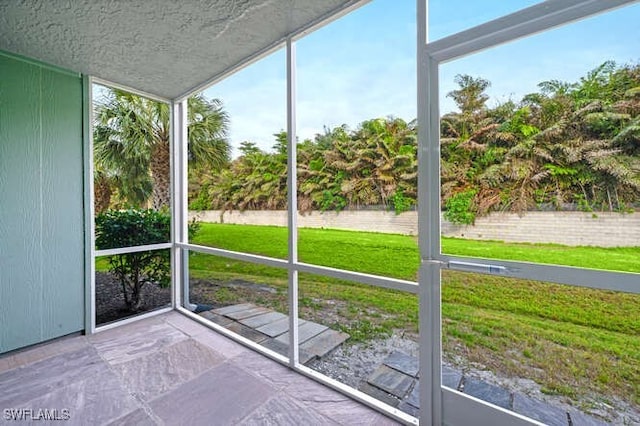 view of unfurnished sunroom