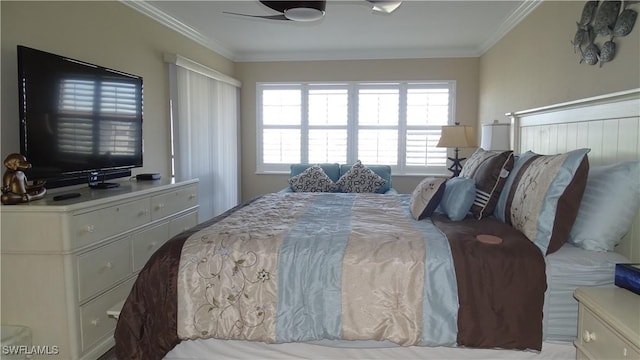 bedroom featuring ornamental molding