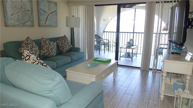 living room featuring hardwood / wood-style floors