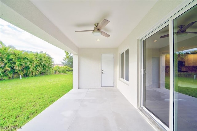 view of patio / terrace with ceiling fan