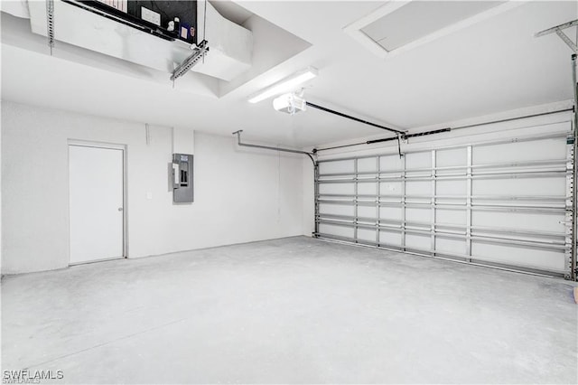 garage featuring electric panel