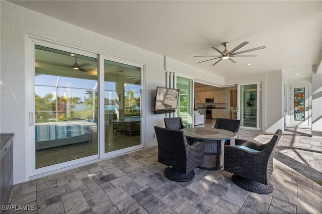 view of patio / terrace with ceiling fan