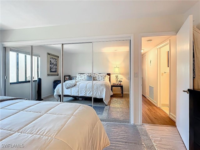 bedroom featuring a closet