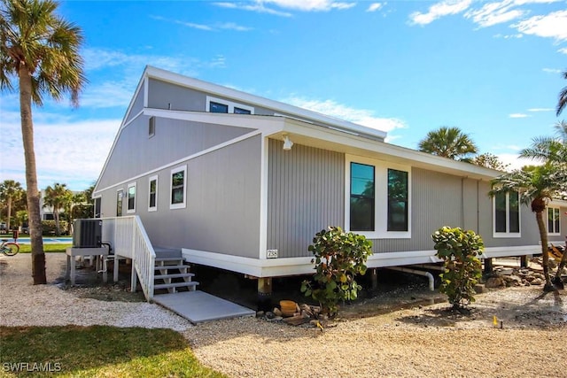 view of home's exterior featuring central AC