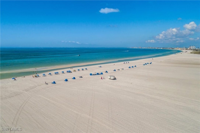 water view featuring a beach view