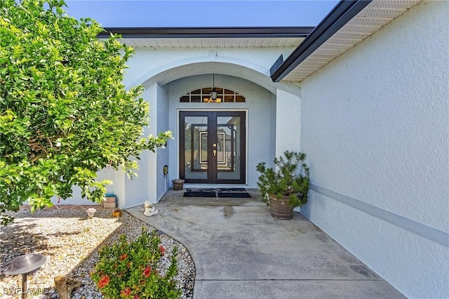 entrance to property with french doors