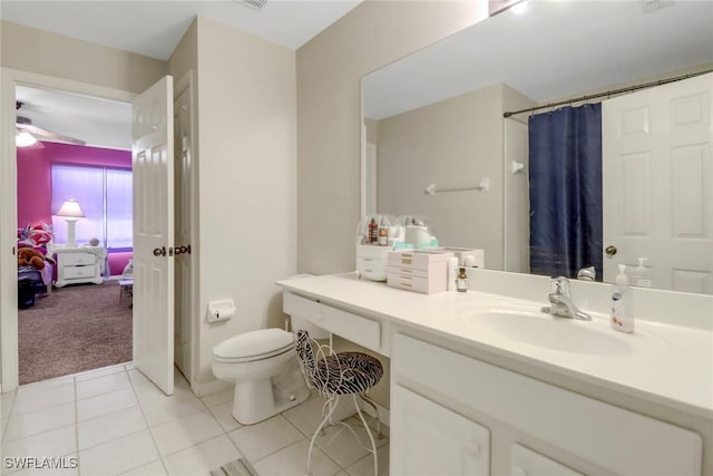 13380 Hampton Park Ct, Fort Myers, FL 33913 - full bath with toilet, vanity, tile patterned flooring, a shower with curtain, and ensuite bath