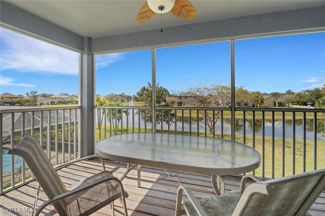 13380 Hampton Park Ct, Fort Myers, FL 33913 - sunroom with a water view and a residential view