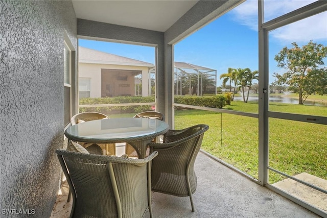 13380 Hampton Park Ct, Fort Myers, FL 33913 - sunroom with a water view and plenty of natural light