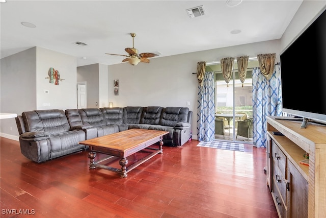 13380 Hampton Park Ct, Fort Myers, FL 33913 - living area with wood finished floors and ceiling fan