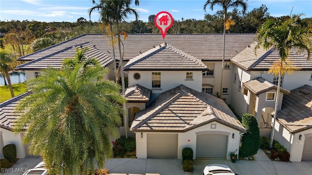 view of front of house with a garage