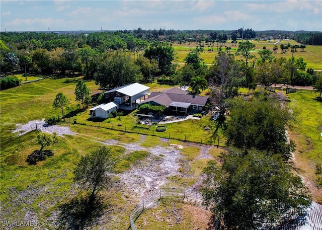 drone / aerial view with a rural view