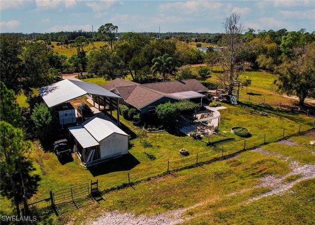 bird's eye view featuring a rural view