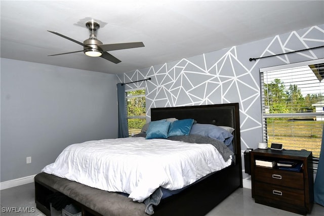 bedroom with ceiling fan