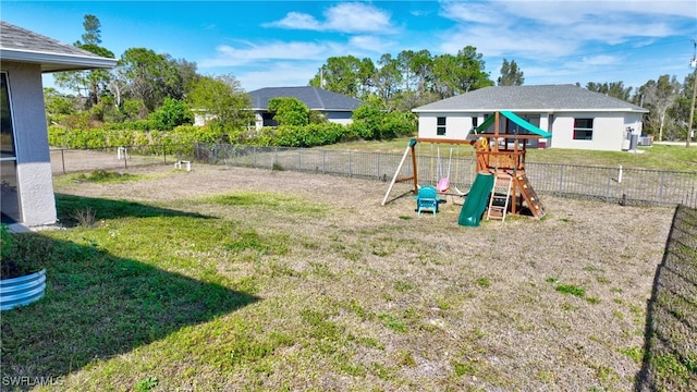 view of playground featuring a yard