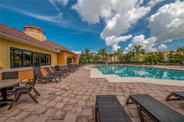 view of pool with a patio